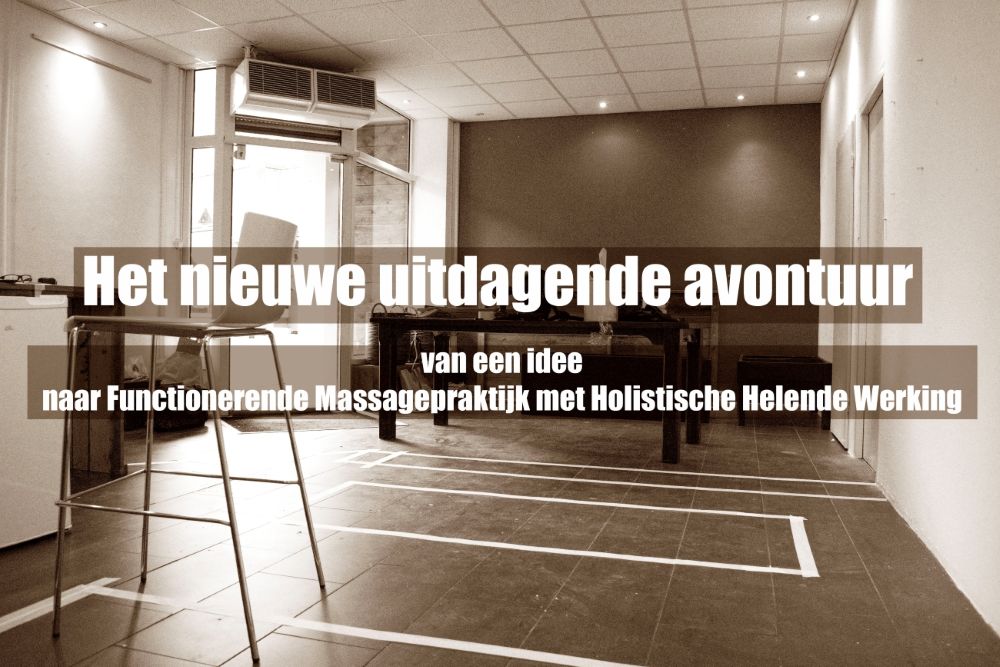 Interieur van een moderne massagepraktijk in Amersfoort in opbouw, met rustige behandelruimte en holistische uitstraling.